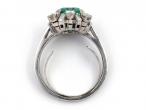 1960s Colombian emerald and diamond fancy cluster ring