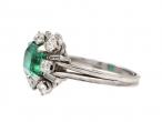 1960s Colombian emerald and diamond fancy cluster ring