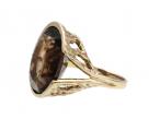 9kt textured yellow gold and smokey quartz dress ring