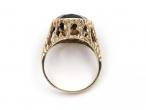9kt textured yellow gold and smokey quartz dress ring