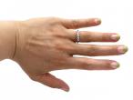 Vintage five stone diamond petite navette ring in 18kt white gold