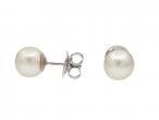 Cultured South Sea pearl stud earrings in 18kt white gold