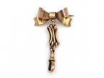 Antique 9kt Gold Bow Brooch With Pendant Holder