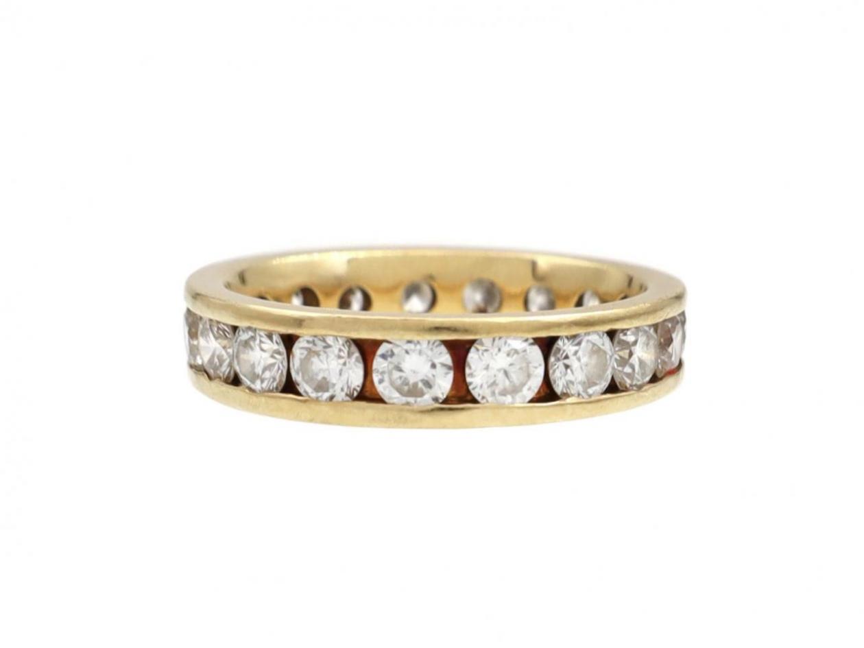 Vintage Diamond Channel Set Full Eternity Ring in 18kt Yellow Gold