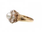 Victorian natural pearl and diamond coronet cluster ring in gold
