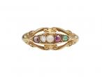 Antique acrostic 'ADORE' ring in 18kt yellow gold