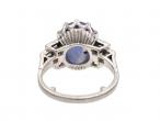 1950s Star Sapphire & Baguette Diamond Ring