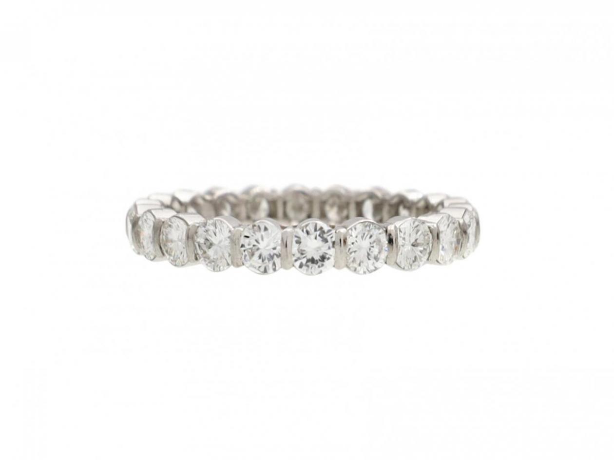 French Vintage Diamond Tension Set Full Eternity Ring