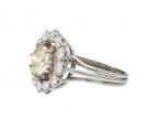 Vintage Pale Yellow Diamond & Diamond Cluster Ring