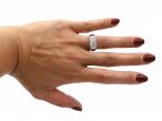 Art Deco Diamond & Onyx Three Stone Ring in Platinum