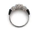Art Deco Diamond & Onyx Three Stone Ring in PlatinumArt Deco Diamond & Onyx Three Stone Ring in Platinum