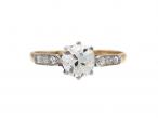 Antique 0.75ct diamond solitaire engagement ring in yellow gold