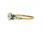 Antique 0.75ct diamond solitaire engagement ring in yellow gold