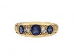 Victorian Sapphire & Diamond Five Stone Ring in 18kt Gold