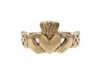 Vintage 9kt yellow gold Celtic style Claddagh ring