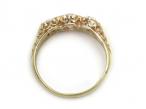Victorian three stone diamond carved ring in 18kt yellow gold