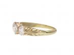 Victorian three stone diamond carved ring in 18kt yellow gold