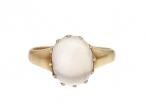 Antique Oval Moonstone Signet Ring in Yellow Gold
