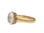 Antique Oval Moonstone Signet Ring in Yellow Gold