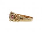1905 diamond and ruby set gypsy ring in 18kt yellow gold