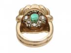 Italian Emerald and diamond cluster ring in 18kt yellow gold