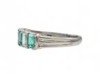 1950s Emerald & Diamond Five Stone Ring in Platinum