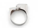 Art Deco Diamond & Ruby Geometric Buckle Ring in Platinum