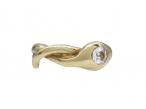 Vintage diamond serpent ring in yellow gold