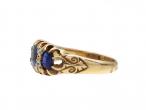 Victorian 18kt yellow gold sapphire and diamond three stone