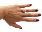 Vintage 18kt white gold diamond fancy cluster ring