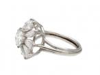 Vintage 18kt white gold diamond fancy cluster ring