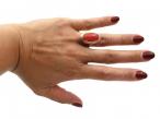 Retro Oval Coral Dress Ring in 14kt Yellow Gold