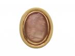 Antique French Oval Carnelian Cameo Ring in 18kt Yellow Gold