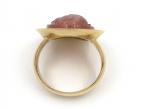 Antique French Oval Carnelian Cameo Ring in 18kt Yellow Gold