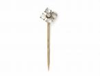 Vintage Quatrefoil Moonstone Stickpin in Yellow Gold
