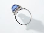 Antique Ceylon sapphire cabochon and diamond ring