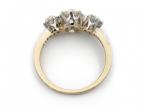 Edwardian cushion shape diamond three stone engagement ring