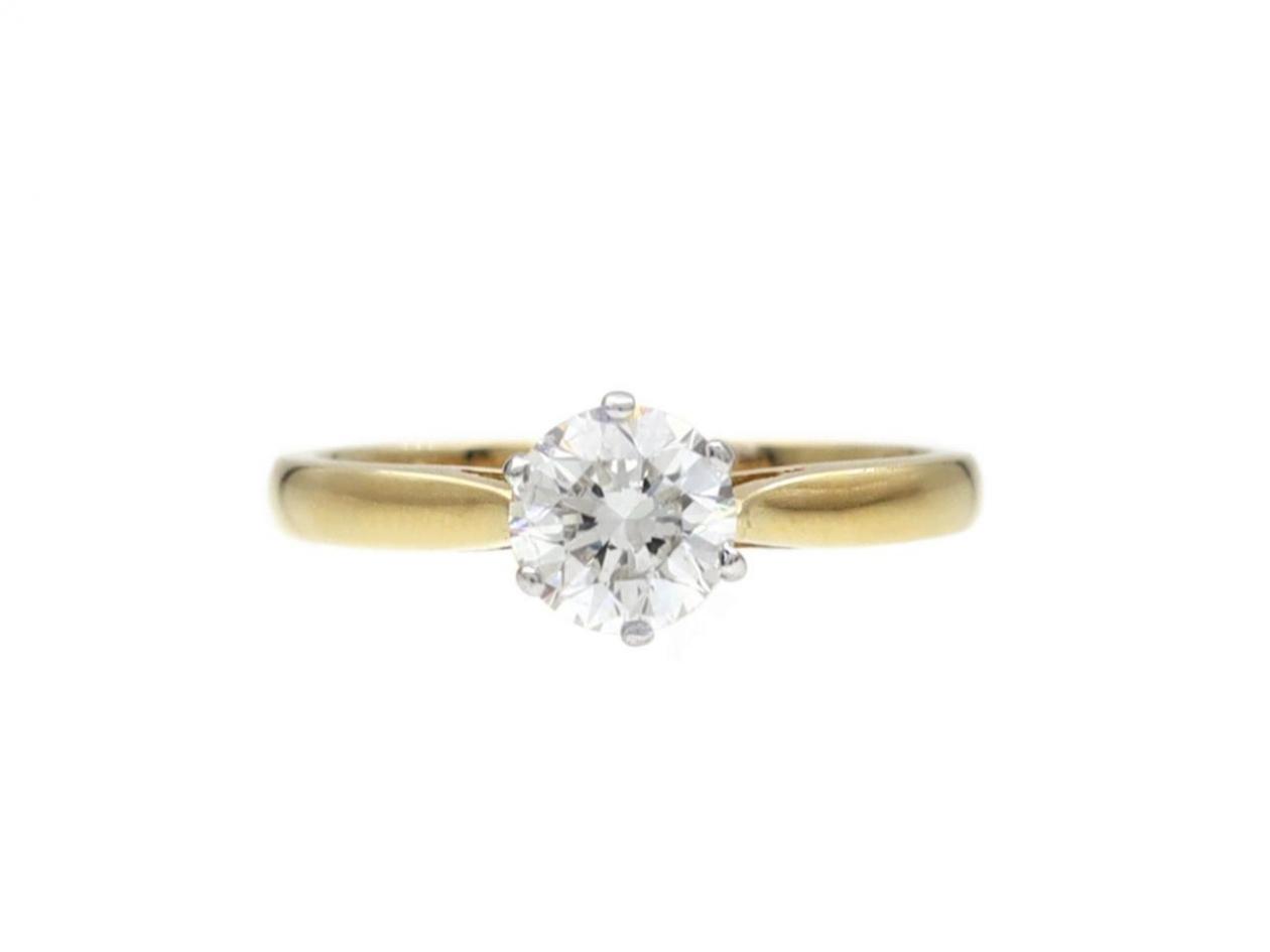 0.72ct Round Brilliant Cut Diamond Solitaire Engagement Ring in Gold
