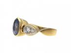 Vintage Giansanti Ceylon sapphire and diamond three stone ring