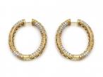 Vintage Yellow Sapphire & Diamond Hoop Earrings in 18kt Gold