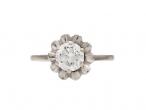 1950s 0.55ct Round Old European Cut Diamond Solitaire Ring
