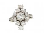 Vintage diamond fancy cluster engagement ring