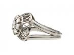 1950s Floral Openwork Dome Ring in Platinum