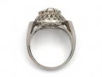 1950s Floral Openwork Dome Ring in Platinum