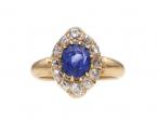 Antique Colour Change Sapphire & Diamond Marquise Cluster Ring