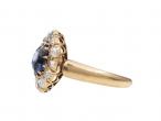 Antique colour change sapphire and diamond marquise cluster ring