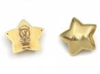 1980s Large Puffy Star Earrings in 18kt Yellow Gold