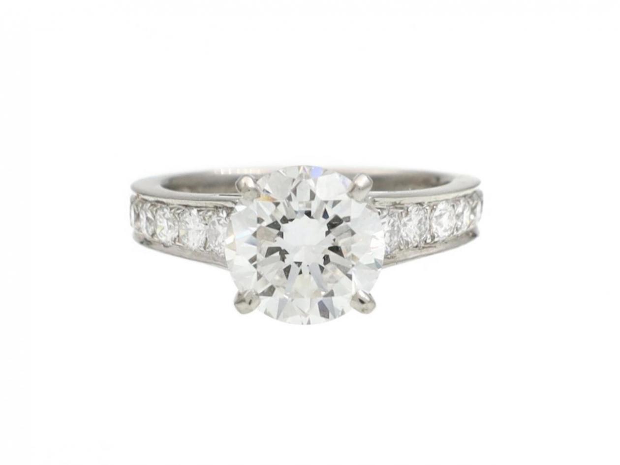 Flawless diamond solitaire ring in platinum
