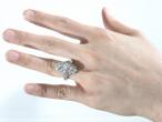 1920s elongated diamond cluster ring in platinum