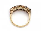 Victorian 18kt yellow gold five stone sapphire carved ring
